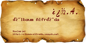 Ölbaum Alfréda névjegykártya